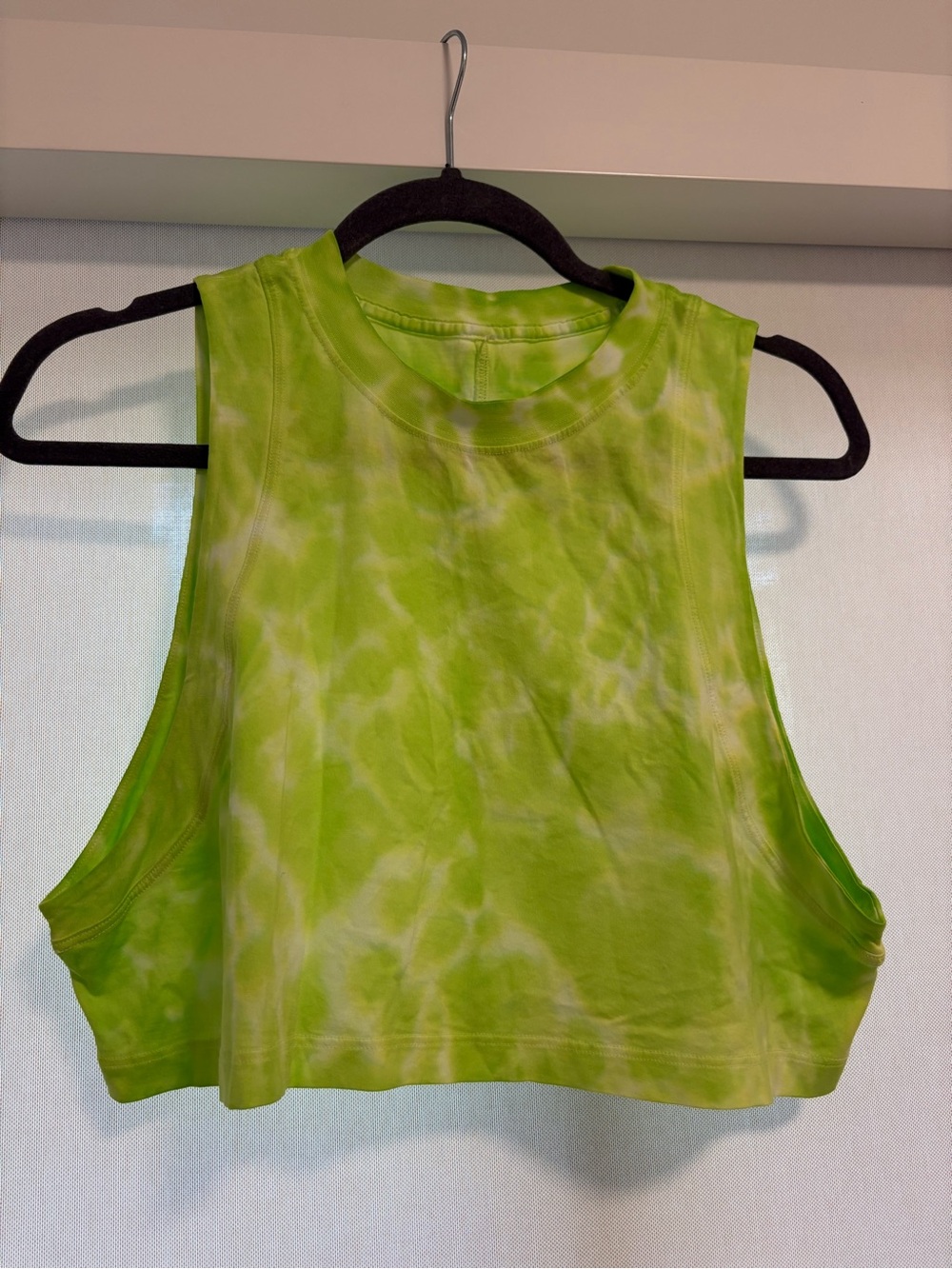 lululemon athletica Lime Tie-Dye Cropped Muscle Tank